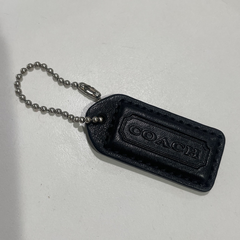Vintage Coach Toggle Black leather for purse silver details 1.5”